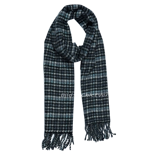 Eleganter Schal aus Wolle, Wollschal, 33cmx175cm, schwarz weiß blau 5188 - zum Schließen ins Bild klicken